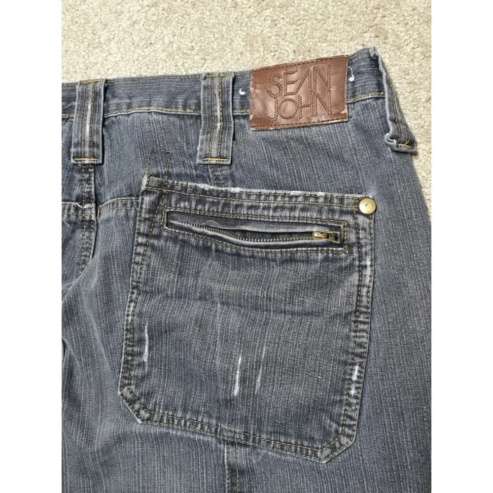 VTG‎ Sean John Baggy Jeans Mens 42x34 8 Pocket Blue Skater Grunge Wide Leg Y2K